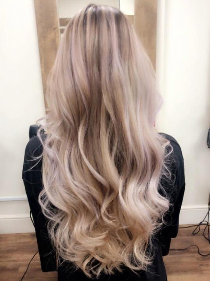 blonde curly hair